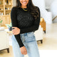 Little Talks Ribbed Long Sleeve Top in Black
