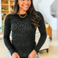 Little Talks Ribbed Long Sleeve Top in Black