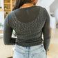 Little Talks Ribbed Long Sleeve Top in Charcoal