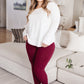Living in Style High Waist Leggings in Burgundy