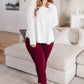 Living in Style High Waist Leggings in Burgundy