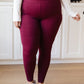 Living in Style High Waist Leggings in Burgundy