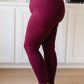 Living in Style High Waist Leggings in Burgundy