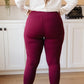 Living in Style High Waist Leggings in Burgundy