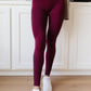 Living in Style High Waist Leggings in Burgundy