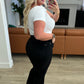 Lizzy High Rise Control Top Wide Leg Crop Jeans in Black