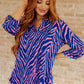 Lizzy Top in Blue Zebra