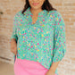 Lizzy Top in Emerald Floral