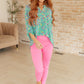 Lizzy Top in Emerald Floral