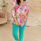 Lizzy Top in Pink Paisley Mix Print