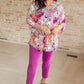 Lizzy Top in Pink Paisley Mix Print