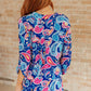 Lizzy Top in Royal and Pink Paisley