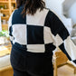 Lola Checkered Cardigan in Black & White