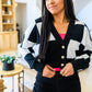 Lola Checkered Cardigan in Black & White