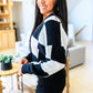Lola Checkered Cardigan in Black & White