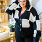 Lola Checkered Cardigan in Black & White
