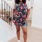 Blooming Raglan Top in Teal