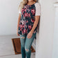 Blooming Raglan Top in Teal
