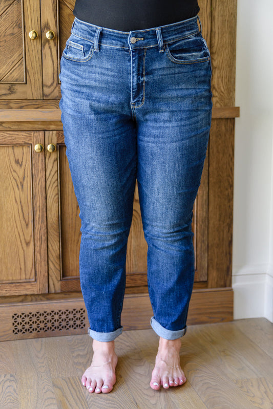 Judy Blue London Midrise Cuffed Boyfriend Jeans