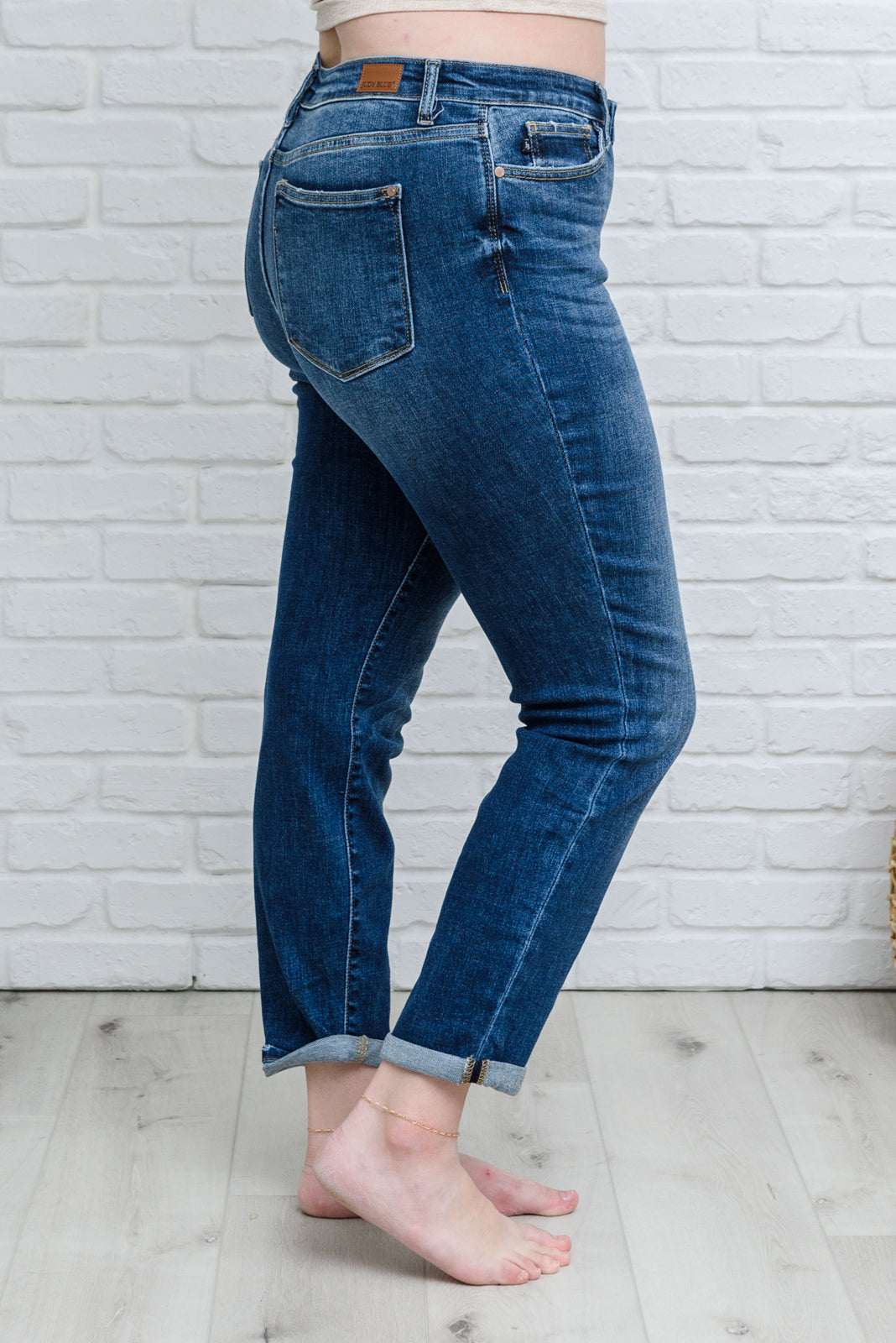 Judy Blue London Midrise Cuffed Boyfriend Jeans