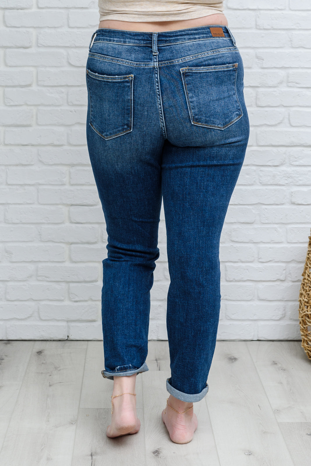 Judy Blue London Midrise Cuffed Boyfriend Jeans