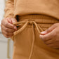 Long Sleeve Sweatshirt Top & Shorts Set In Camel