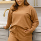 Long Sleeve Sweatshirt Top & Shorts Set In Camel
