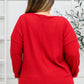 Long Sleeve Waffle Knit Top In Cranberry