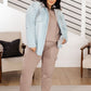 Jordan Hooded Denim Shacket in Light Wash