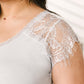Lovely Lace Tee In Gray