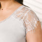 RACK SALE Lovely Lace Tee In Gray - LARGE