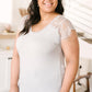RACK SALE Lovely Lace Tee In Gray - LARGE
