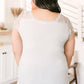 RACK SALE Lovely Lace Tee In Gray - LARGE