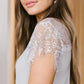 RACK SALE Lovely Lace Tee In Gray - LARGE