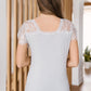 RACK SALE Lovely Lace Tee In Gray - LARGE