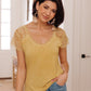 Lovely Lace Tee In Yellow