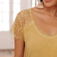 Lovely Lace Tee In Yellow