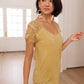 Lovely Lace Tee In Yellow