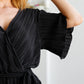 Lovely Life Plisse Romper in Black