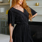 Lovely Life Plisse Romper in Black