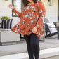 Lovely Meeting Tiered Floral Tunic In Rust