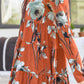 Lovely Meeting Tiered Floral Tunic In Rust