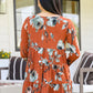 Lovely Meeting Tiered Floral Tunic In Rust