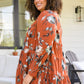 Lovely Meeting Tiered Floral Tunic In Rust