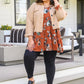Lovely Meeting Tiered Floral Tunic In Rust