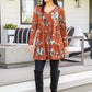 Lovely Meeting Tiered Floral Tunic In Rust