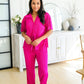 Low Key Perfect Plisse Set in Hot Pink