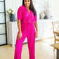 Low Key Perfect Plisse Set in Hot Pink