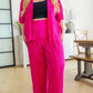 Low Key Perfect Plisse Set in Hot Pink