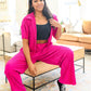 Low Key Perfect Plisse Set in Hot Pink